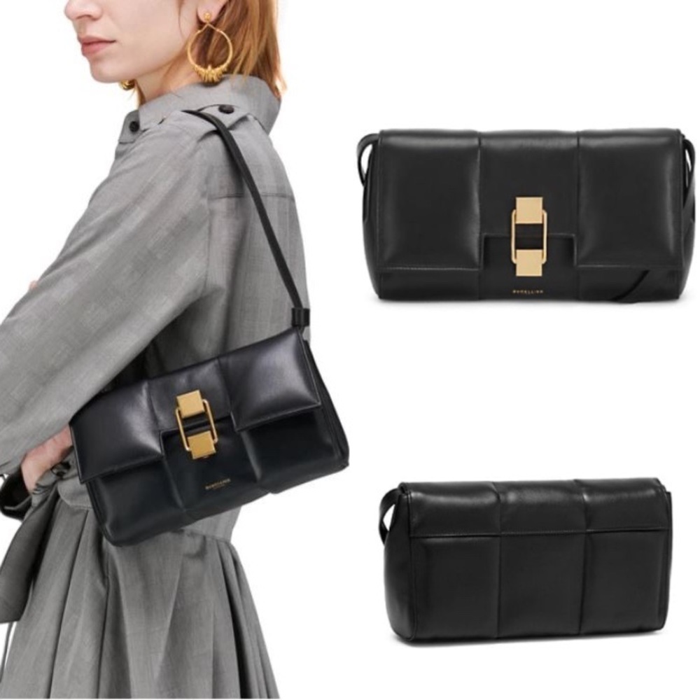 DeMellier Midi Alexandria Leather Shoulder Bag